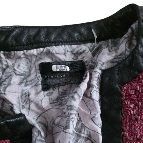 Deborah Lyons Burgundy Long Tweed Grace Jacket Blazer 2 - Picture 3 of 4